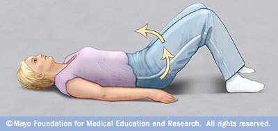 Ilustración del ejercicio de inclinación de pelvis 
