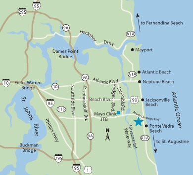 Jacksonville Beach family medicine map