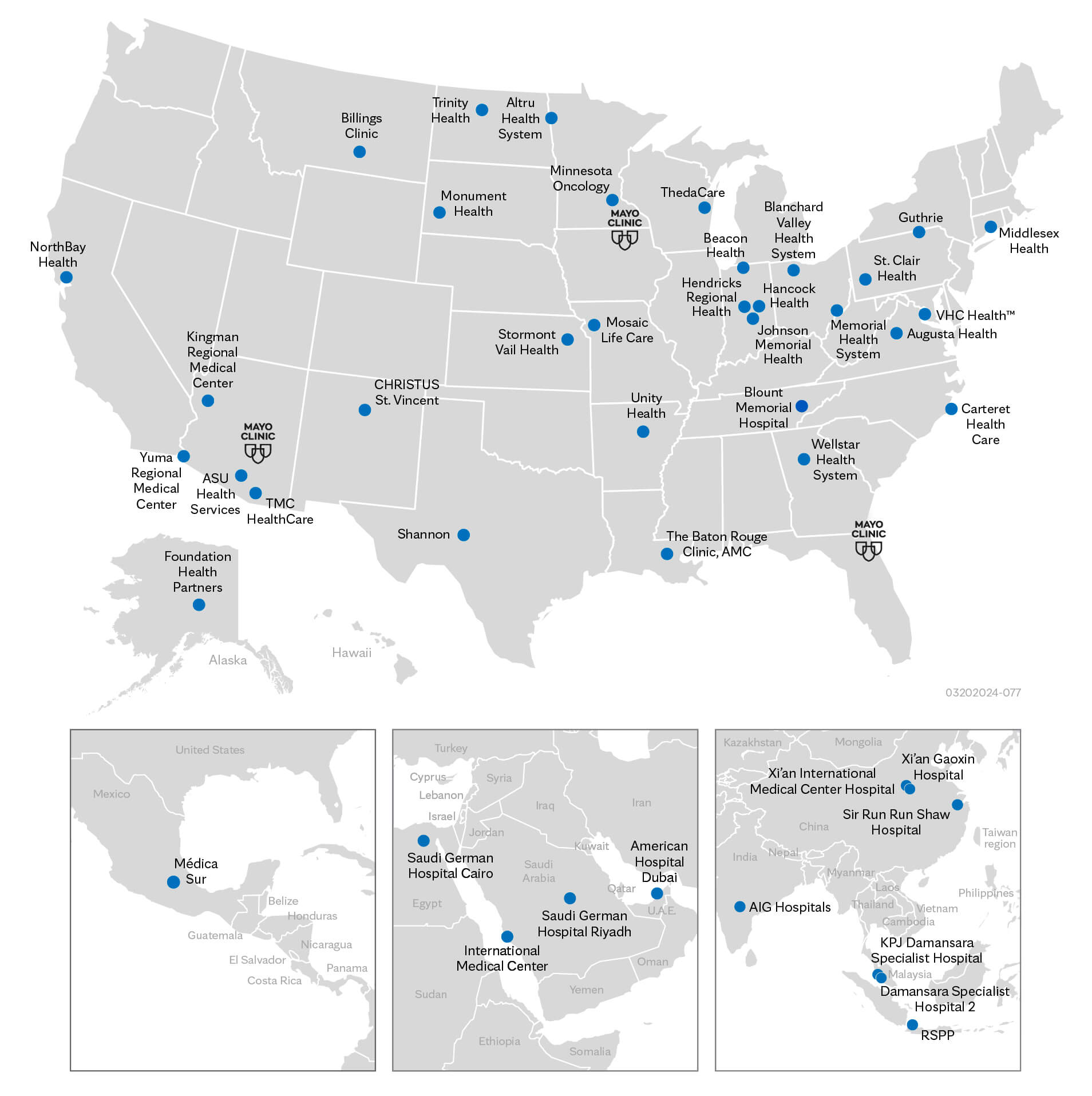 Mayo Clinic Care Network Map - About Us - Mayo Clinic