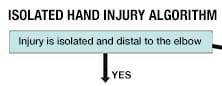 Algoritmo de lesión de mano aislada: derivación de manos para el manejo de cuidados agudos