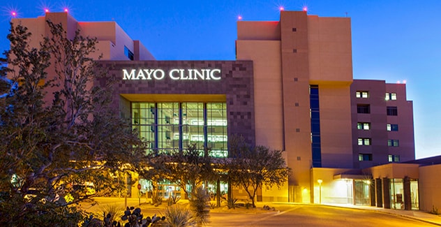 Mayo Clinic Hospital at night