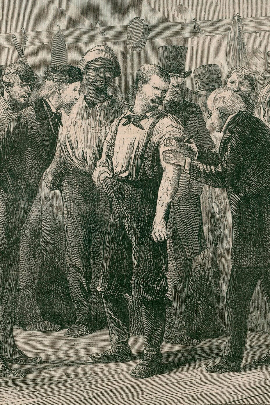 Muchas personas en la ciudad de Nueva York se vacunaron contra la viruela en 1872.