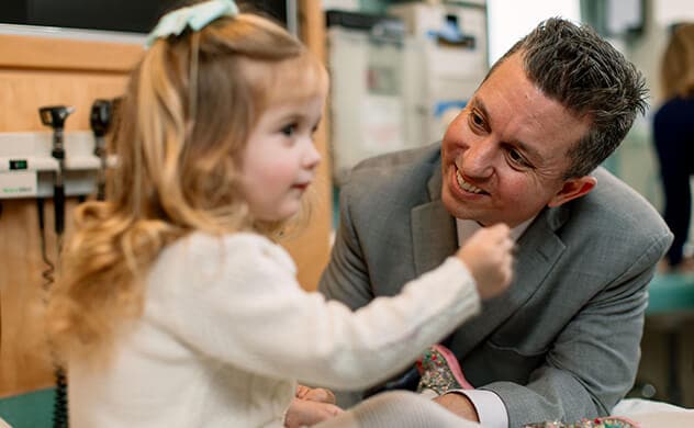 A child receives care from Patricio C. Gargollo, M.D.