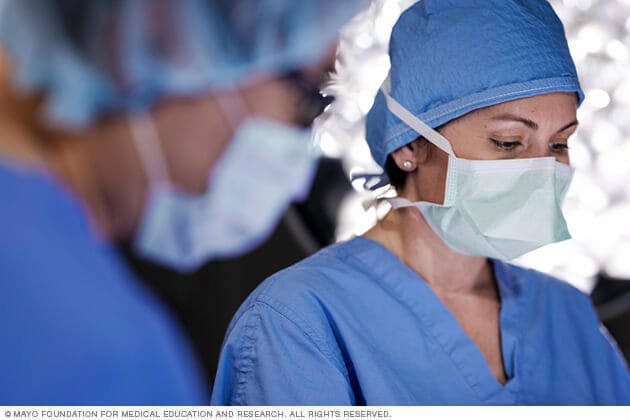 A Mayo Clinic Breast Surgical Oncology team member performs a procedure. 