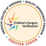 Sello de verificación de Centros Infantiles del Programa para Mejora de la Calidad del American College of Surgeons (Colegio Estadounidense de Cirujanos)