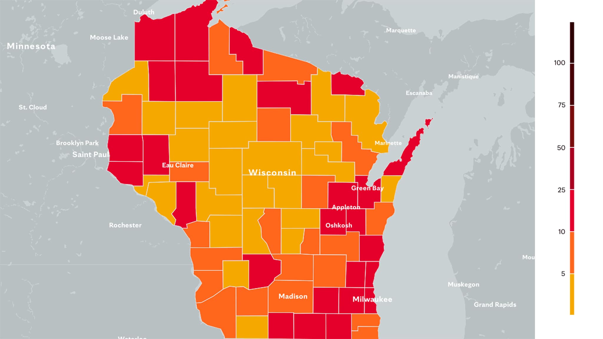 Wisconsin Coronavirus Map Tracking The Trends Mayo Clinic